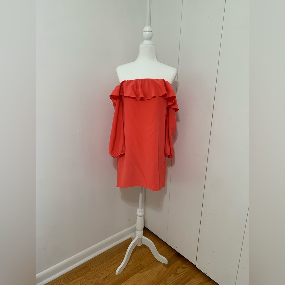 Amanda Uprichard Off The Shoulder Dress | Orange | Size S